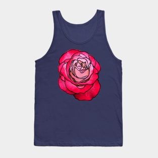 Cottage Core, Rose Flower Outline Tank Top